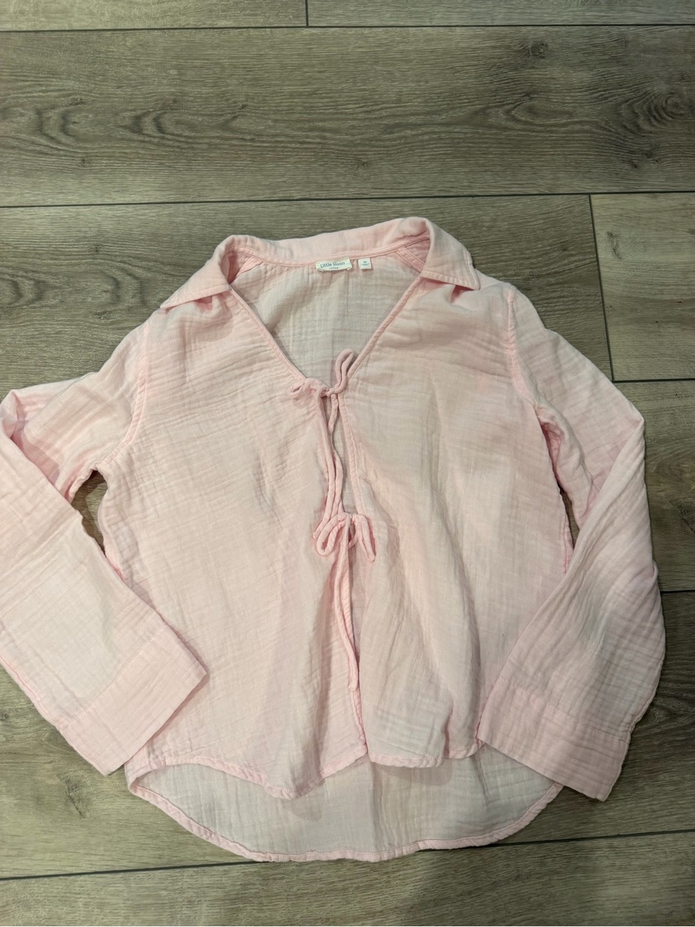 Aritzia Light Pink Tie-Front Tunic Top